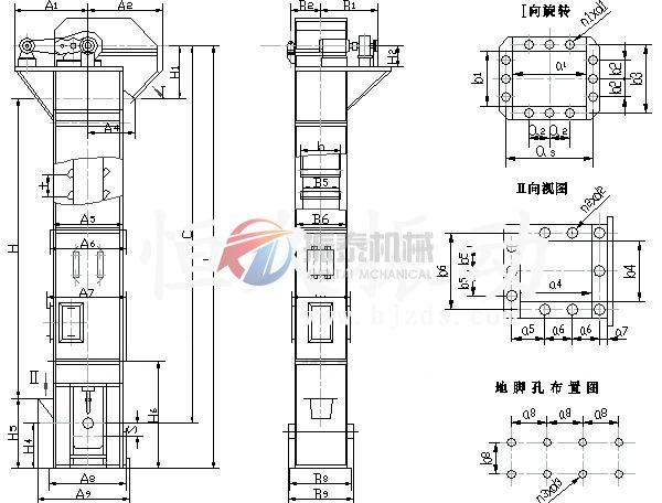 斗式提升機安裝尺寸